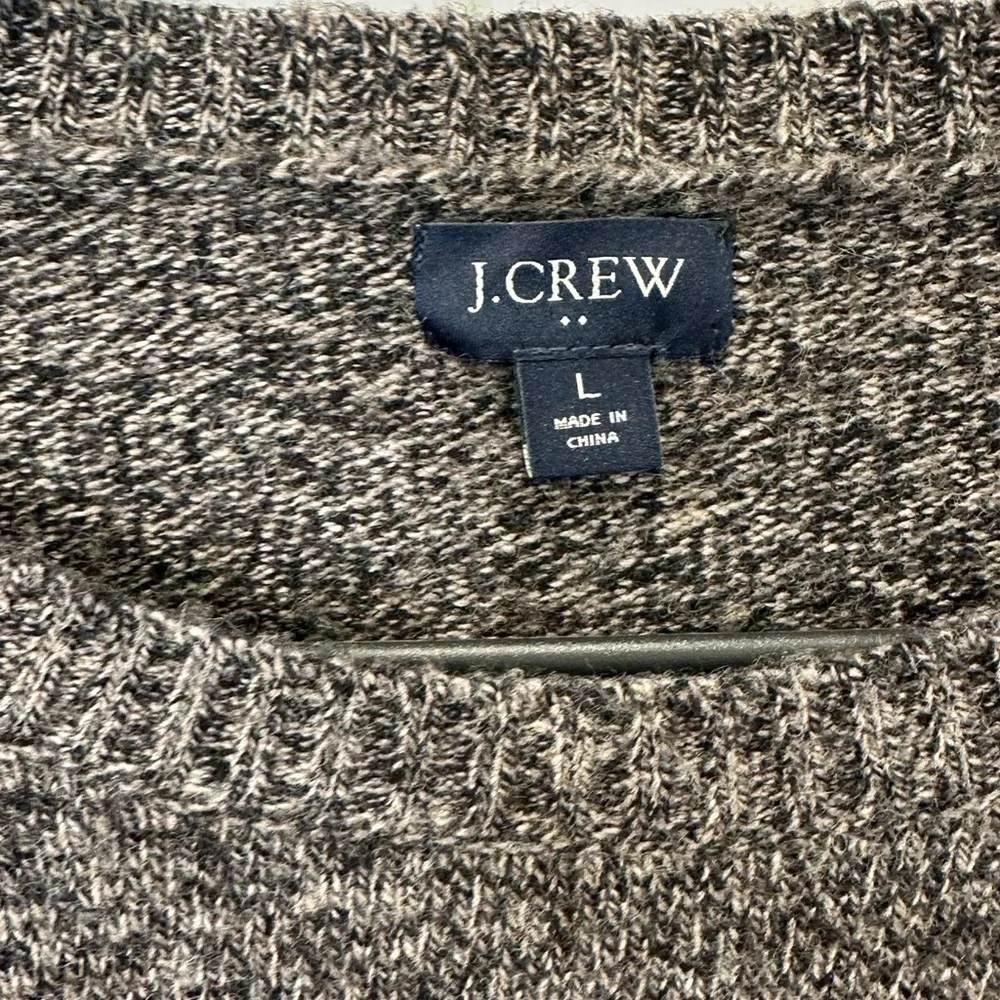 J.Crew Men's Wool Blend Crewneck Sweater Large Marled Brown/Grey